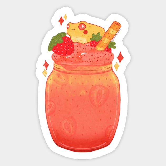 Froggy Beverage Sticker by eraserheadarts